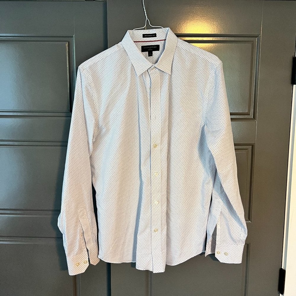Men's Large Banana Republic Non-Iron Untucked Fit Long-Sleeve Shirt